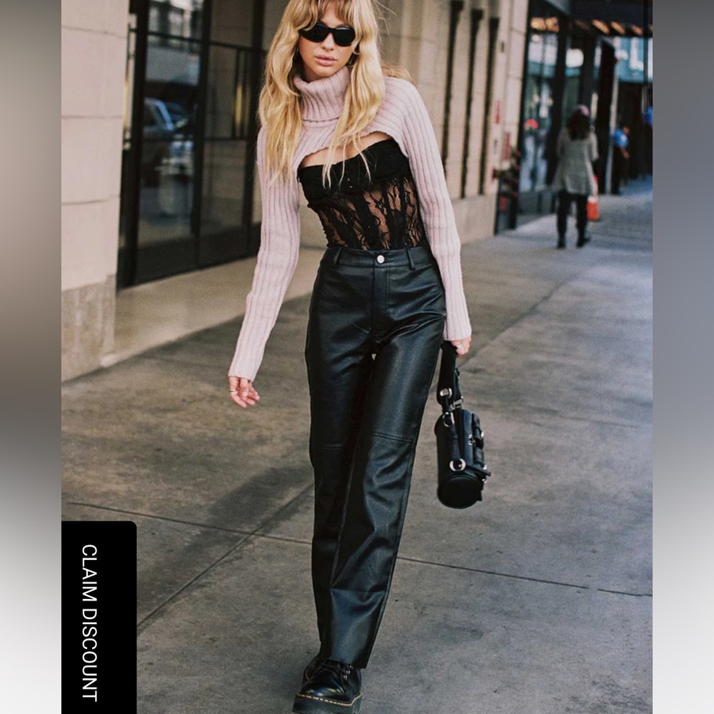 Princess Polly Macey pants black- size 2- brand new with tags